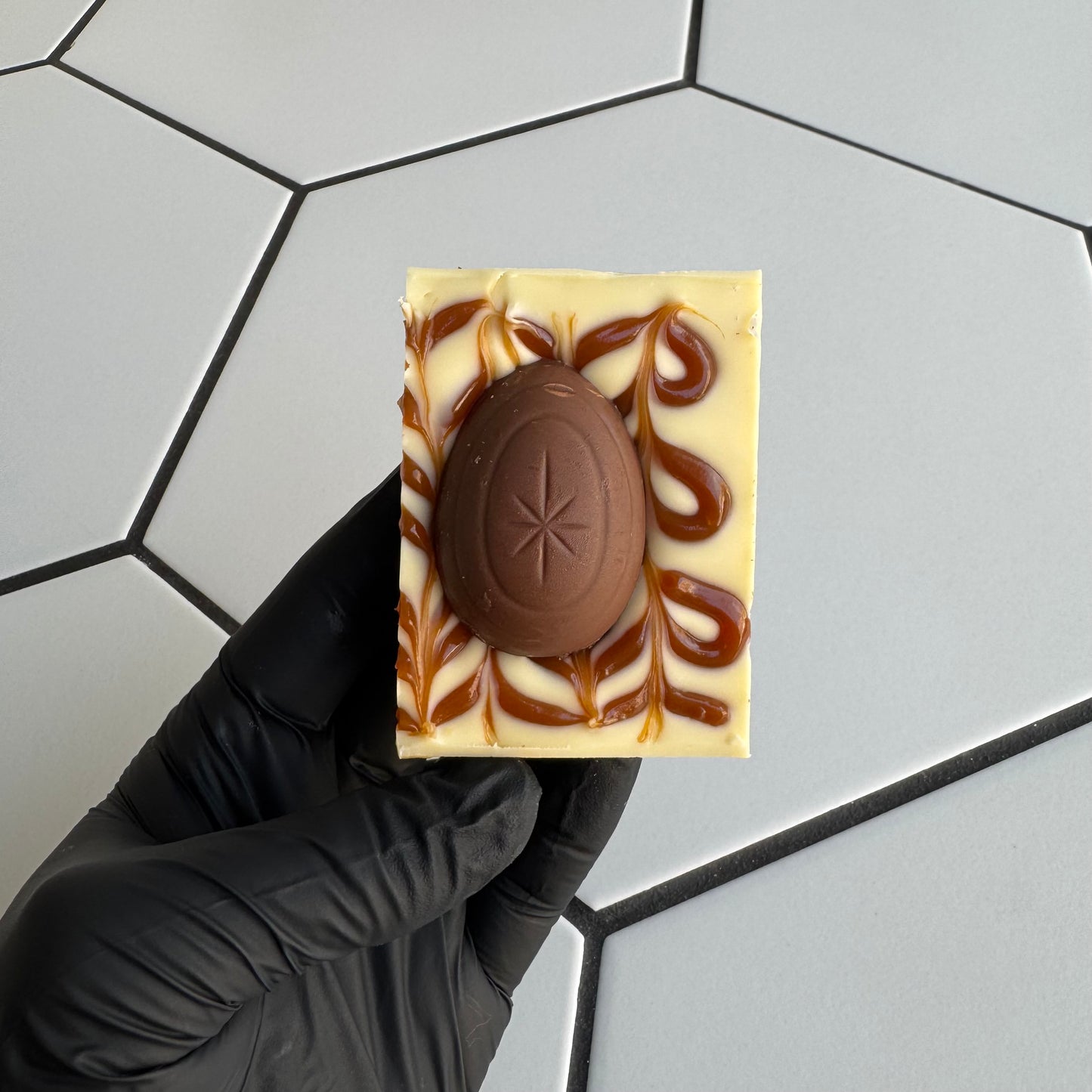 White Chocolate and Caramel Egg Brownie